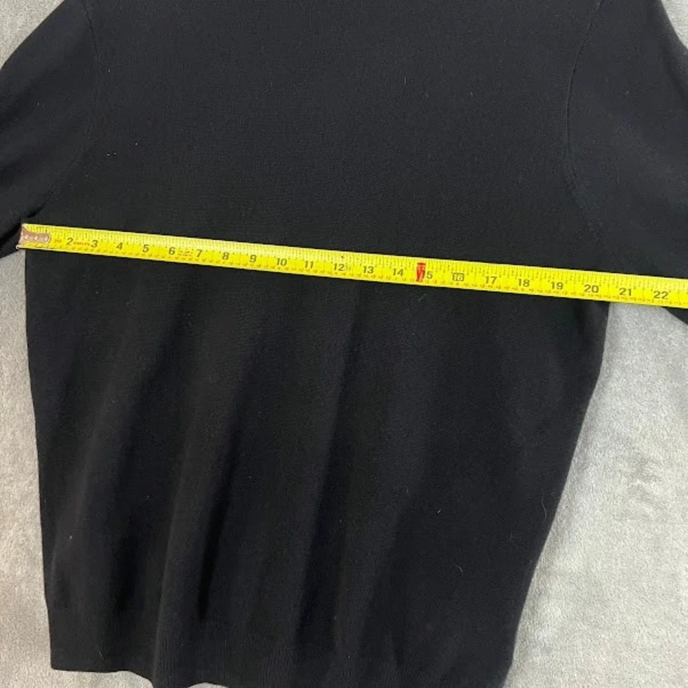 J Crew 100% Cashmere Crewneck Sweater Mens L Black Classic Old Money Heritage